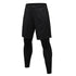 Men's 2 in 1 Tights Running Athletic Legging Compression Shorts