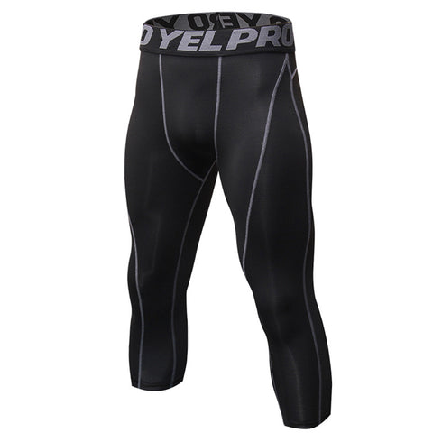 Men's 3/4 Running Compression Pants Athletic Leggings