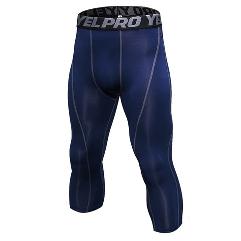 Men's 3/4 Running Compression Pants Athletic Leggings