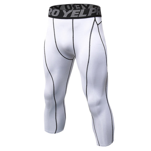 Men's 3/4 Running Compression Pants Athletic Leggings