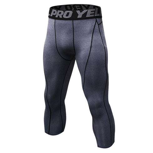 Men's 3/4 Running Compression Pants Athletic Leggings