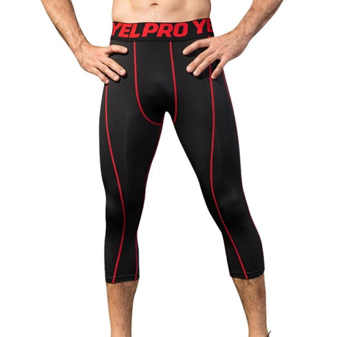 Men's 3/4 Running Compression Pants Athletic Leggings