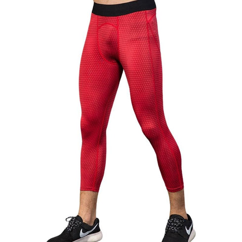Men's 3D Printed Capri Compression Active Pants