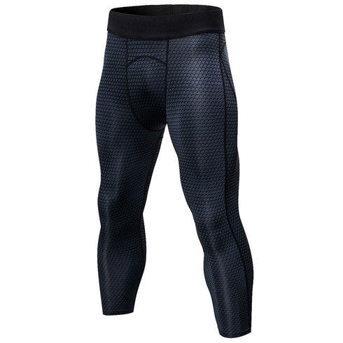 Men's 3D Printed Capri Compression Active Pants