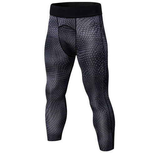 Men's 3D Printed Capri Compression Active Pants