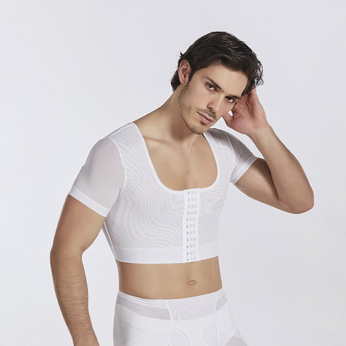 Men's 3 Rows Clasp Compression Shapewear Chest Flat Bust