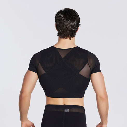 Men's 3 Rows Clasp Compression Shapewear Chest Flat Bust