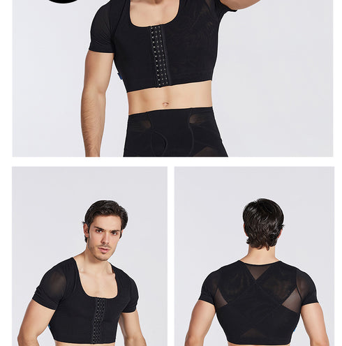 Men's 3 Rows Clasp Compression Shapewear Chest Flat Bust