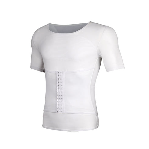 Men's 3 Rows Clasp Waist Training Short Sleeve Shapewear