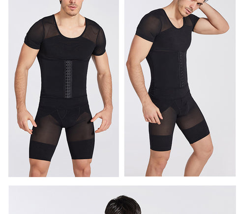 Men's Abdomen Control Rows Clasp Compression Shapewear