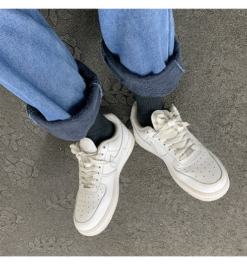 Men’s Athletic Fleece-Lined Loose Straight Leg Casual Jeans