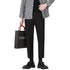 Men's Cropped Wool Slim Fit Flat-Front Dress Pants