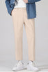 Men's Cropped Wool Slim Fit Flat-Front Dress Pants