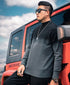 Fashion Men's Black-Grey Gradient Pullover Plus Size Sweater