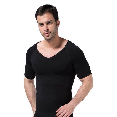 Men's Body Shaper Base Layer Athletic Seamless Workout Shirt