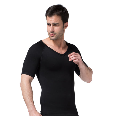 Men's Body Shaper Base Layer Athletic Seamless Workout Shirt