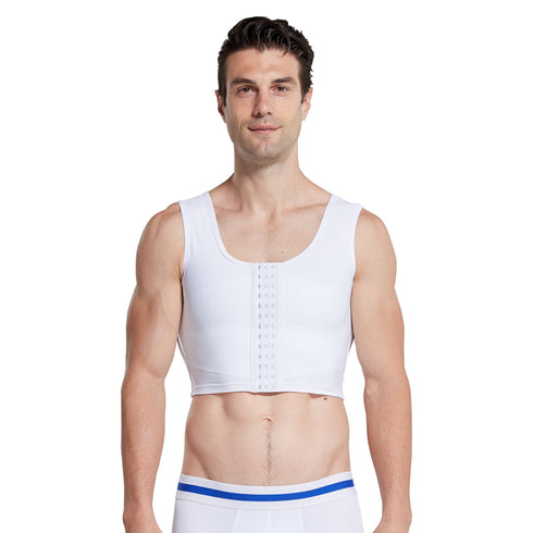 Men's Body Shaper Compression Corset 3 Rows Clasp Vests