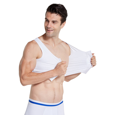 Men's Body Shaper Compression Corset 3 Rows Clasp Vests