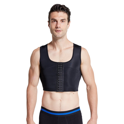 Men's Body Shaper Compression Corset 3 Rows Clasp Vests