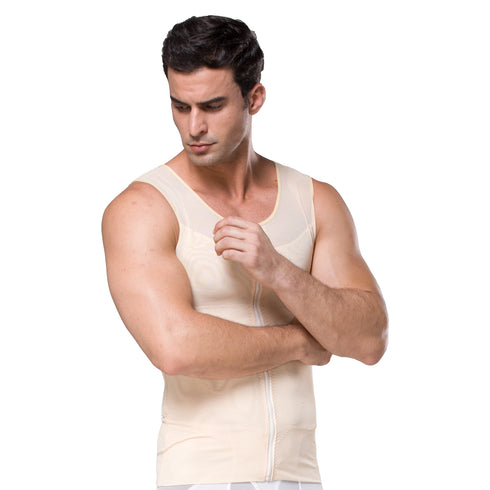 Men’s Body Shaper Tank Top Undershirt Zipper Vest