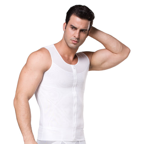 Men’s Body Shaper Tank Top Undershirt Zipper Vest