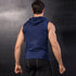 Men's Bodybuilding Zipper Sleeveless Hooded Undershirt Tank