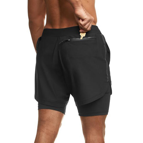 Men's Breathable Exercise Jogging Cycling Shorts with Lined