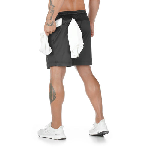 Men's Breathable Workout Mesh Shorts with Towel Loop