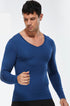 Men's Brushed Long Sleeve Stretchy Skinny Shirt Fitness Top