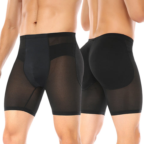 Men's Plus Size Butt Lifters Boxer Briefs Padded Shapewear