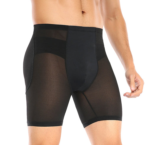 Men's Plus Size Butt Lifters Boxer Briefs Padded Shapewear