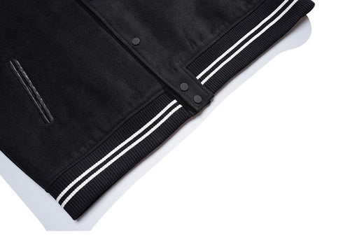 Men's Button Bomber Plus Size College Baseball Jackets