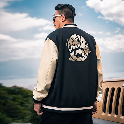 Men's Button Streetwear Plus Size Baseball Jackets