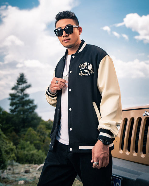 Men's Button Streetwear Plus Size Baseball Jackets