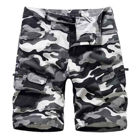 Men's Camouflage Cargo Shorts with Zip Pockets