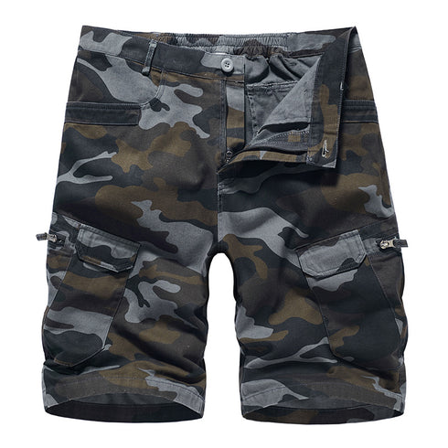 Men's Camouflage Cargo Shorts with Zip Pockets
