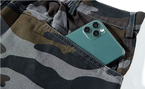 Men's Camouflage Cargo Shorts with Zip Pockets
