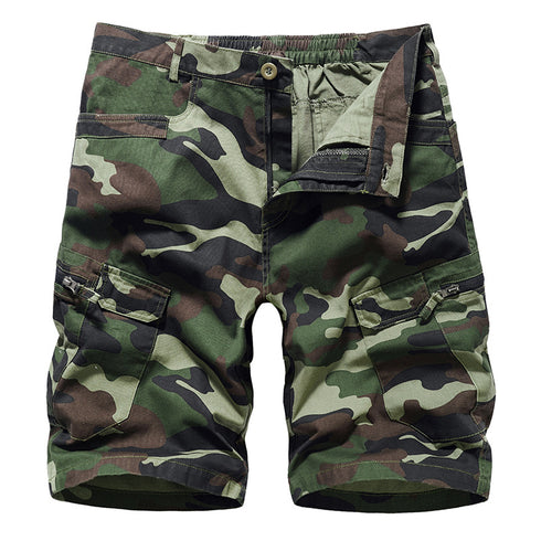 Men's Camouflage Cargo Shorts with Zip Pockets