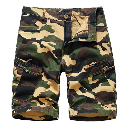 Men's Camouflage Cargo Shorts with Zip Pockets
