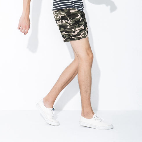 Men's Camouflage Jogger Athletic Workout Gym Shorts