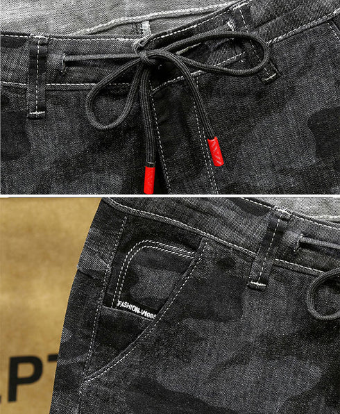 Men's Camouflage Relaxed Casual Urban Jean Denim Shorts