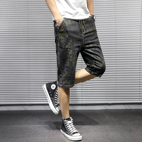 Men's Camouflage Relaxed Casual Urban Jean Denim Shorts