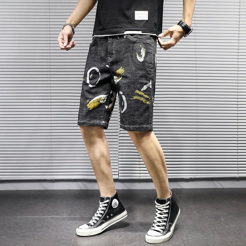 Men's Camouflage Relaxed Casual Urban Jean Denim Shorts