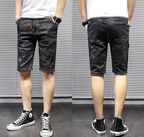 Men's Camouflage Relaxed Casual Urban Jean Denim Shorts