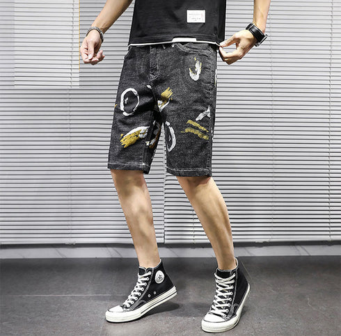 Men's Camouflage Relaxed Casual Urban Jean Denim Shorts