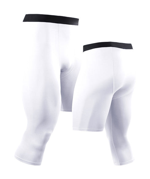 Men's Capri One Leg Compression Tights Pants for Basketball