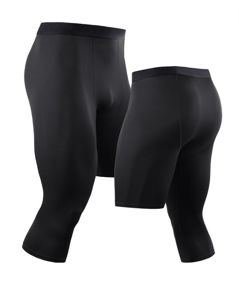 Men's Capri One Leg Compression Tights Pants for Basketball