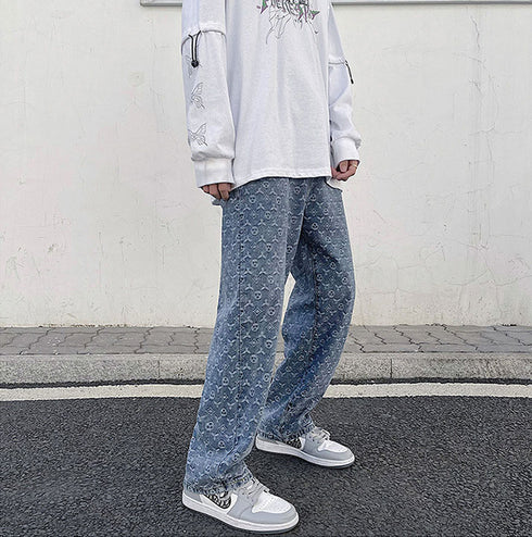 Men's Cashew Nut Casual Relaxed Stylish Straight Fit Denim Jeans