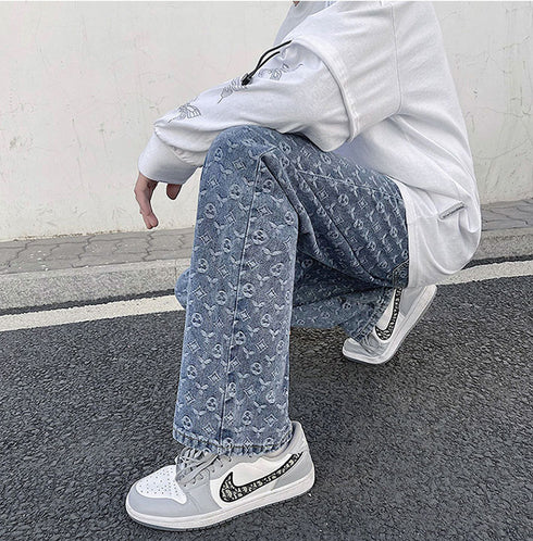 Men's Cashew Nut Casual Relaxed Stylish Straight Fit Denim Jeans