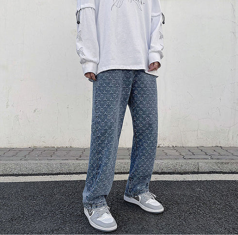 Men's Cashew Nut Casual Relaxed Stylish Straight Fit Denim Jeans